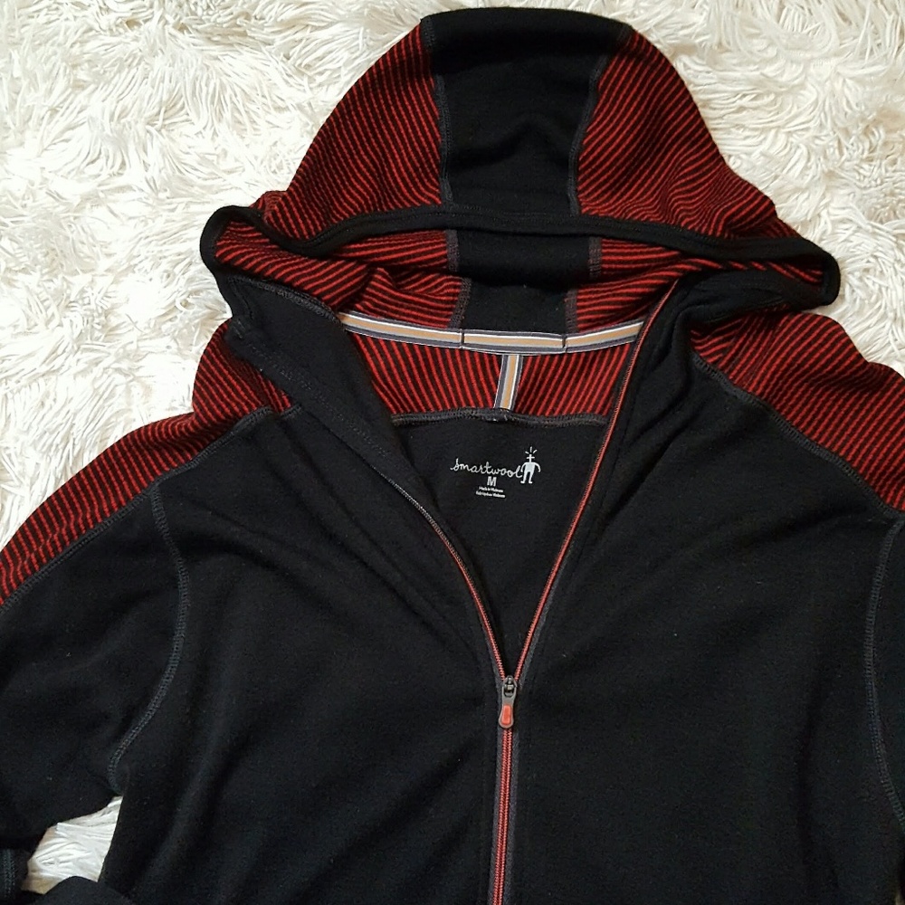 Smartwool sweater Merino Wool Black/Red Sz. M